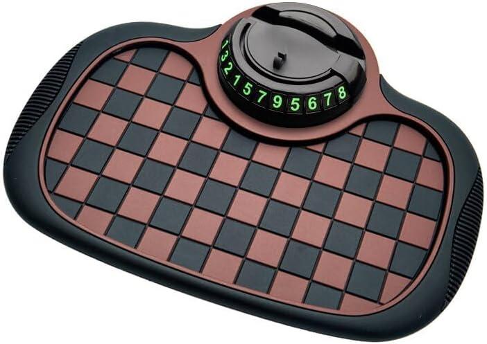 Multifunction Car Anti Slip Mat, 360 Rotatable Phone Holder Dashboard Pad with Temporary Parking Number Rotatable Car Anti Slip Mat Phone Holder