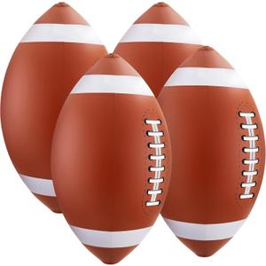 Lewtemi 4 Pcs 27 Inch Giant Inflatable Football for Gameday Party Favor Large Inflatable Sports Balls Jumbo Beach Balls for Football Birthday Sport Theme Party Decorations Outdoor Activity Gift
