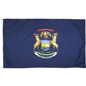 FlagSource Michigan Nylon State Flag, Made in the USA, 4x6'