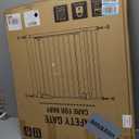 keny 29.7"-46" Baby Gate for Stairs, Auto Close Dog Gates for Doorways, Pressured Mounted No Drilling Pet Gate Extra Wide, One-Hand Opening Dual Lock Stair Gate, Indoor Kids Necessities, Black