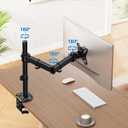 HUANUO Single Monitor Mount, Monitor Arm for 13-32 Monitors up to 17.6 lbs, Adjustable Stand with 16 Max Height, Desk Mount with C-Clamp and Grommet Base, VESA 75x75mm or 100x100mm