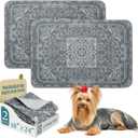 Homimp Washable Pee Pads for Dogs, 2 Pack Reusable Puppy Pads Waterproof, Absorbent and Leakproof Dog Pee Pads, Non Slip Puppy Training Pads, Pet Mat for Floor, Crate, Couch, Whelping,Grey, 18"x24"