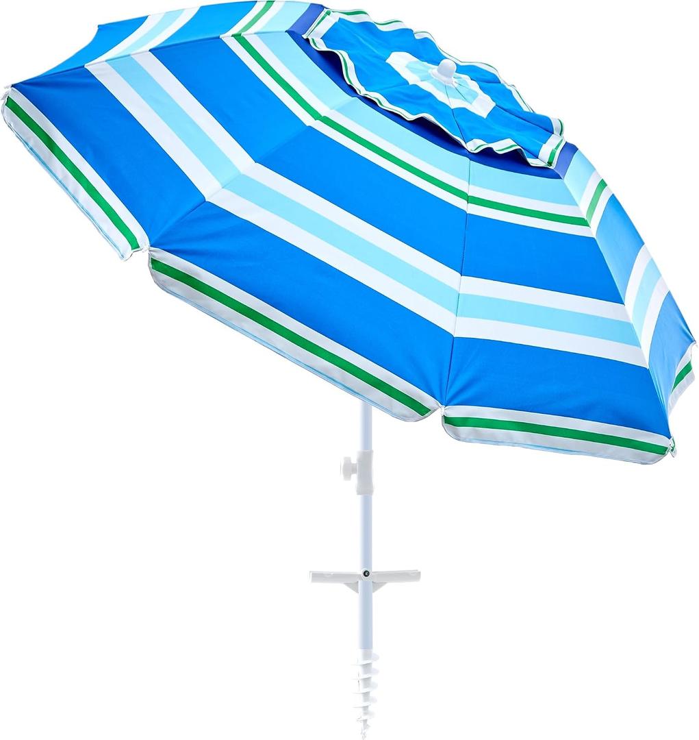 Aohanoi Outdoor Umbrella - Sun Protection, Rain Resistant, Windproof with Manual Open-Close Feature - Ideal for Beach, Camping, and Picnics