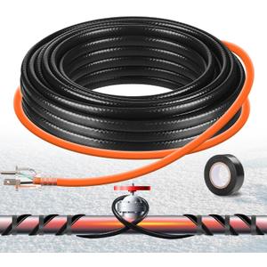 PBPHX 30FT Heat Tape for Water Pipes,Heating Cable for Pipe Freeze Protection,Water Pipe Insulation/Roof Snow De-Icing,Deicing Heating Cable,with Mounting Buckle (30FT)