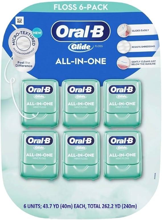 OralB Glide Cool Mint Deep Clean Floss, 6 Count, Glide Dental Floss