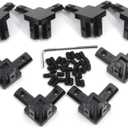 Zeberoxyz 8PCS Black 3 Way End Corner Bracket with Screws for 6mm T-Shape 2020 Series Aluminum Extrusion Profile (3-Way Corner Bracket-Black)
