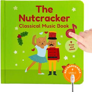 Cali's Books The Nutcracker Book for Children - Rechargeable USB Musical Book for Toddlers 1-3, Perfect for Christmas, 6 Excerpts from Tchaikovsky's Nutcracker Classical Music, Ballet for Kids