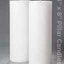 Set of 2 Pillar Candles 3" x 8" Unscented Handpoured Weddings, Home Decoration, Restaurants, Spa, Church Smokeless Cotton Wick - White