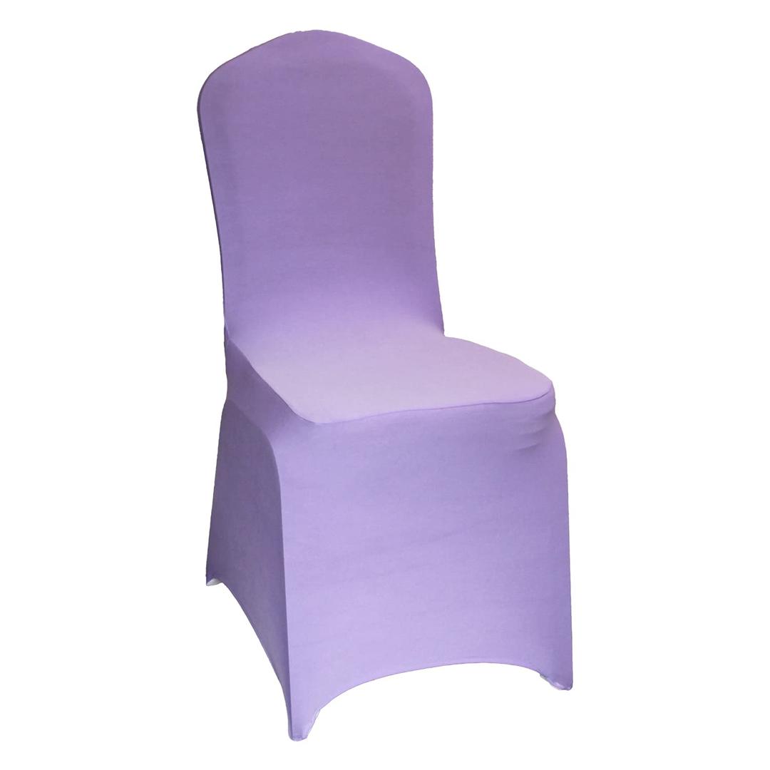 WELMATCH Lavender Stretch Spandex Chair Covers - 50 PCS Wedding Events Party Universal Dining Decoration Scuba Elastic Chair Covers Good (Lavender, 50)