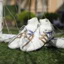 KELME Flash Laceless Soccer Cleats Men High-Tops Lightweight Soccer Shoes Outdoor Unisex Adult Youth Artificial Multi Ground (6.5, White Gold)