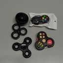 Fidget Toys Adults Pack 5Pcs,Fidget Spinner with Magnetic Rings Gyro,Fidget Controller Autism Sensory Toys,ADHD Stress Anxiety Desk Fidgets,Easter Basket Stuffers for Kids Teen Boys(BK) (Black)