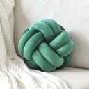 Knot Pillow Ball, Soft Home Decorative Throw Pillows Cushion, Round Changeability Knotted Pillows, Modern Home Handmade Cushions for Bedroom, Sofa, Couch (8 Inch, Dark Green)