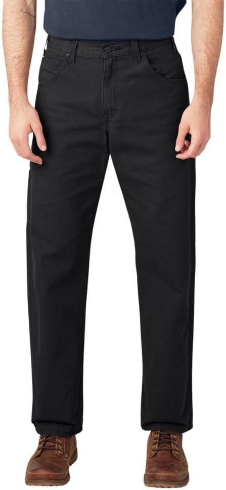 Dickies Men's Relaxed Fit Heavyweight Duck Carpenter Pants (36W x 32L, Black)