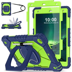 WESOROL Case for iPad 9th Generation 10.2 Inch Tablet Case Military Grade Shockproof Cover for iPad 9th/8th/7th Gen Cases with Rotating Stand Screen Protector Pencil Holder,Navy Green