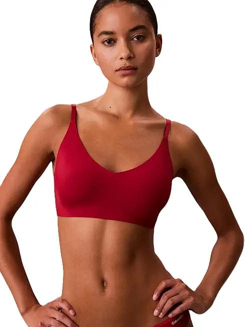 Calvin Klein Women's Invisibles Comfort Lightly Lined Seamless Wireless Triangle Bralette Bra Size M