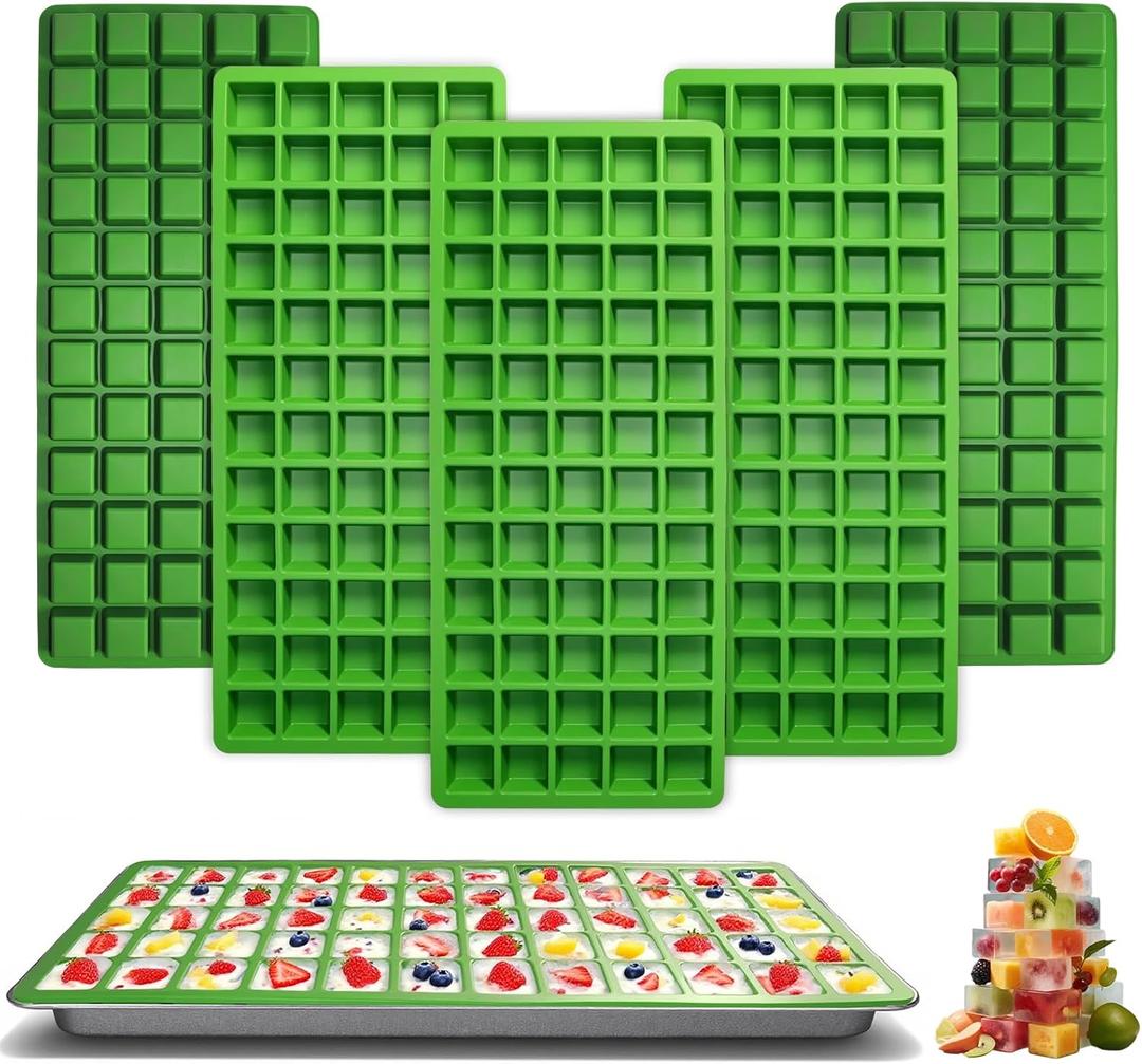 5 Pcs Silicone Food Molds for Harvest Right Freeze Dryer Medium Trays, Non-Stick Square Cube Dividers Food Mold for Ice Fruits Candy Chocolate Vegetable Freeze Drying Accessories (Green)