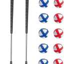 Golf Chipping Game, Play Portable Golf Target Practice Game Set, Fun Indoor & Outdoor Family Yard Game for Backyard, Beach, Parties, Office (2 Clubs & 10 Balls)