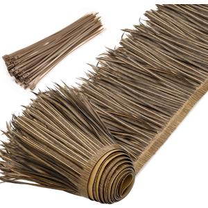 Yilloog Palm Thatch Roll Palm Thatch Runner Roll Mexican Style Straw Roof Panels Tiki Hut Palapa Straw Roofs Duck Blind Grass for Tiki Bar Hut Garden Patio(10 M/ 32.8 ft,Retro Style)