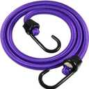 Premium Bungee Cords with Plastic Coating Metal Hooks 36 inch, 4 Pack Purple Color, 10mm Heavy Gauge Rubber