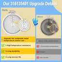 UPGRADE 316135401 WP8273992 W10823696 9in Radiant Surface Element Compatible With Frigidaire Range Radiant Surface Element Replace for kenmore Range Replacement Parts 316224200 316224201 AP4416812