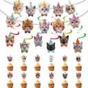 28 Pieces Cat Party Banners Pet Adoption Party Supplies Cat Hanging Cutouts Swirl Decorations Theme Garland Supplies