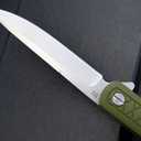 Eafengrow EF16 Folding Knife Flipper Ball Bearing Point D2 Blade G10 Handle with Pocket Clip Everday Carry Pocket Knife Liner Lock Camping Tactical Outdoor Multitool (Army Green)