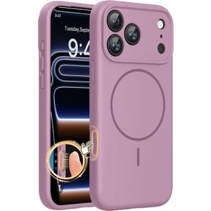 Miracase Magnetic for iPhone 17 Pro Case, Compatible with MagSafe, Integrated Silicone Camera Control Cover, 3.0mm Thicken Shockproof Drop Protection Phone Case for 17 Pro,Blackcurrant