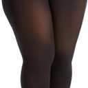 Frola Plus Size Tights for Women Semi Opaque Control Top High Waist Stockings 60 Denier Women's Pantyhose 2X 3X 4X 5X (XX-Large Plus, Black)