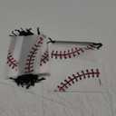 Flutesan 25 Pack 6 x 8 Inch Drawstring Baseball Party Favor Bags Plastic Baseball Snack Goodie Bags Gift Packaging Storage for Kids Boys Birthday Sports Theme Party Supplies