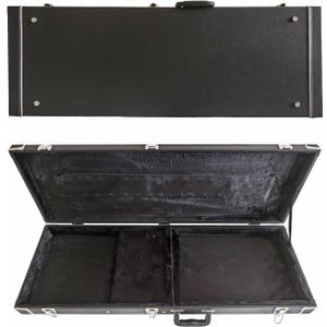 Electric Guitar Hard Case, Rectangle Wooden Hard-Shell Protective Carrying Case for ST TL Style with Lock Latch Padding (Black)