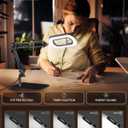 10X Square Magnifying Glass with Light and Stand, 2-in-1 LED Lighted Desk Lamp & Clamp, 5 Color Modes Stepless Dimmable, Hands-Free Magnifier Desk Lamp for Reading Craft Close Work B01DL05