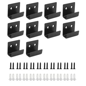 16Pcs Tile Display Wall Hangers, Black Tile Wall Display, Billboard Holder Brackets, with Mounting Screws