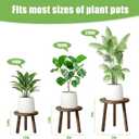 3-Pack Plant Stand Indoor, Single Wood Plant Stand for 6-12 Inch Pots, Modern Plant Stool for Large Plants, Wooden Plant Table Tall Plant Holder for Living Room Balcony Office (Dark Brown)