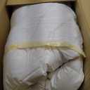 Serta Goose Feather Down Fiber Cotton Comforter Queen Size - 100% Cotton Duvet Insert - Hotel Luxury Hypoallergenic Bedding Comforter All Season Medium Warmth 90 x 90 Inch White