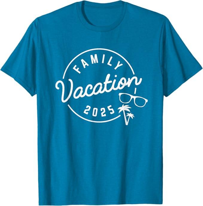 Family Vacation 2025 Funny Trip T-Shirt (Small, Black)
