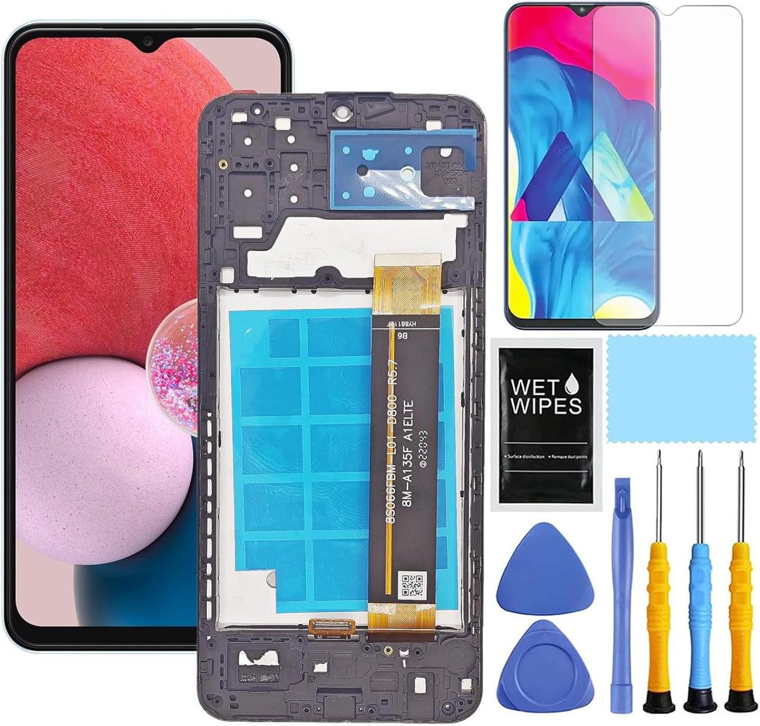 for Samsung Galaxy A13 4G Screen Replacement with Frame for Samsung A13 LTE Screen Replacement kit A135f A135u A135m LCD Touch Display digitizer with Repair Part Tools 6.6 inch