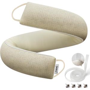 fowong Door Draft Stopper 30 Inch Weighted Under Door Draft Blocker, Soundproofing Noise Stopper Block Cold Air/Wind/Breeze, Oatmeal