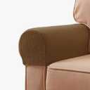 Sewroro Sofa Armrest Covers Stretch Chair Arm Protectors Washable Universal Armchair Slipcover Arm Cover for Home Office (Light Coffee) 2pcs
