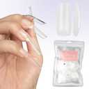 Allkem Soft Gel Nail Tips - XL Square Nail Extensions with Refill Bag - 12 Sizes Extra Long Full Cover Nails - Clear (500 Pieces)