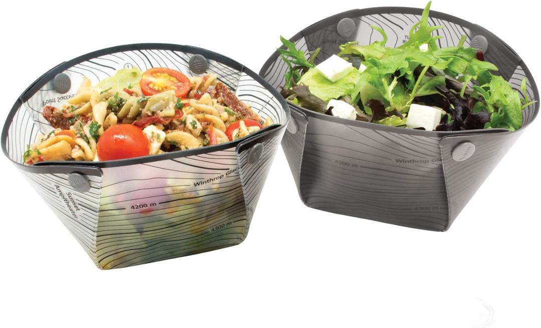 Fozzils Snapfold Plastic Bowlz (2pc Bowl), Grey/Mist