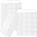 12 PCS 8 Grids Plastic Organizer Box,Clear Compartment Snackle Box Container, Small Snack Platters with Adjustable Dividers for Snack Candy Bead Button Small Parts