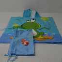 2Pcs Unicorn and Mermaid Kids Bath Pool Beach Hooded Poncho Super Soft & Absorbent Towel with Storage Bag