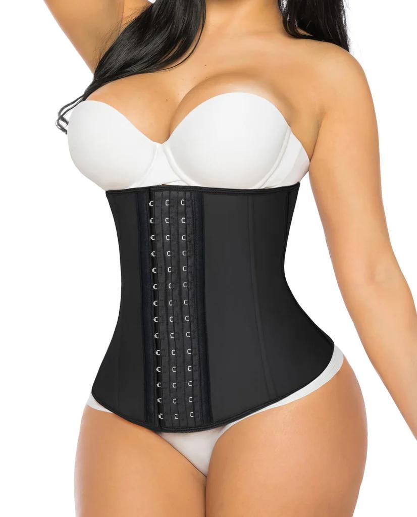 YIANNA Waist Trainer for Women Latex Underbust Waist Cincher Corset Sport Girdle Hourglass Body Shaper, Size S