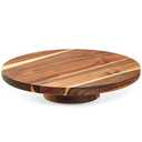 Juvale Round Acacia Wood Cake Stand for Wedding - Wooden Cake Stand for Appetizers and Desserts (12.75 Inches)