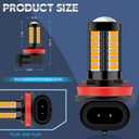 H8 H11 Car LED Fog Light Bulbs Replacement for Cars Super Bright Amber 5730 33SMD for Daytime Running Lights DRL 12V-2Pcs