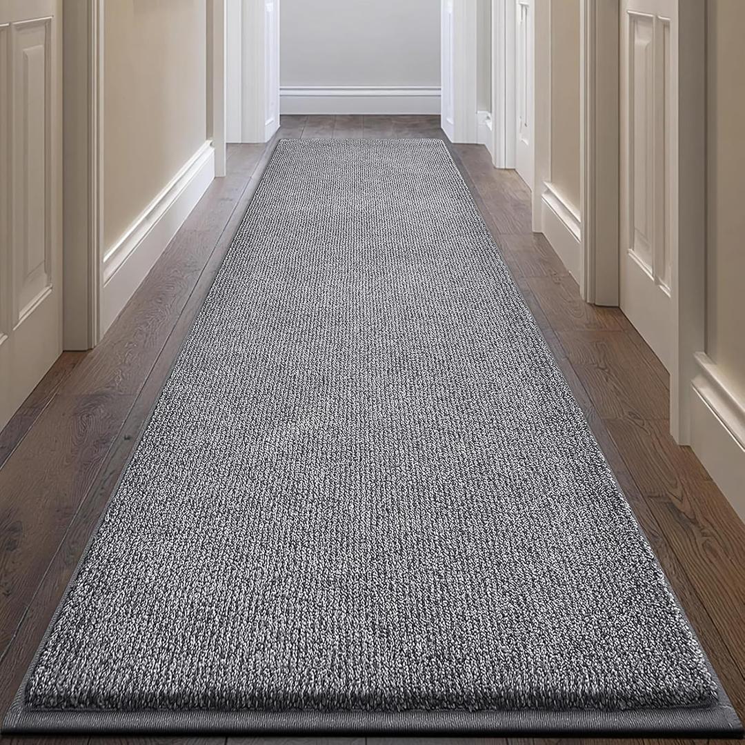Washable Runner Rug 32" x 96" Rectangular, Non Slip Absorbent Indoor Entryway Rug for Floor, Laundry, Hallway, Bedroom (Roll Packing)