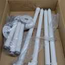 OROPY Industrial Pipe Clothes Rack Wall Mounted Set of 2, 38.4 inches Heavy Duty Iron Pipe Clothing Garment Rail, Multi-Purpose Clothing Hanging Rod for Laundry Room and Closet Storage, White