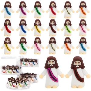 80 Pcs Mini Jesus, Little Jesus Figures to Hide Tiny Figurines in Bulk and Pocket Seek Religious Gifts for Easter Egg Stuffers Fillers Sunday School Baptism Christ Savior Craft