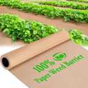 DECOHS 4 x 50 Ft Biodegradable Paper Weed Barrier- Heavy Duty Biodegradable Garden Bed Grass- Garden Paper Weed Control Barrier Weed Grass Blocker for Outdoor Garden Lawn