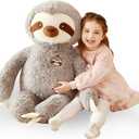 IKASA Large Sloth Stuffed Animal Plush Bradypode Toy for Children (Gray, 30 inches) (Giant)